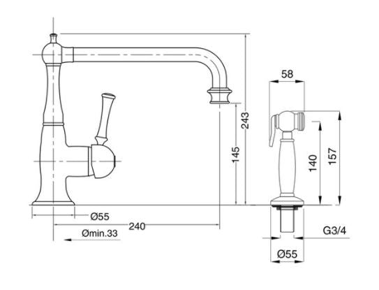 Køkkenarmatur - Denver med separat håndbruser image