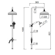 Brusesæt - Maxima Colonial med loftsbruser, messing thumbnail image