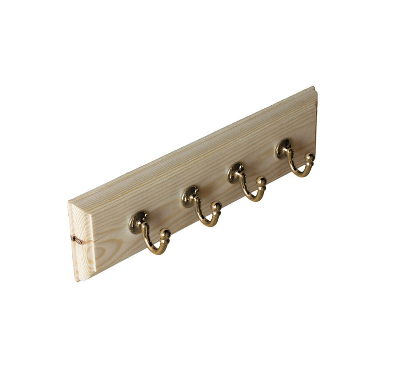 Kroklist 35 cm furu med enkelkrok mässing stor image