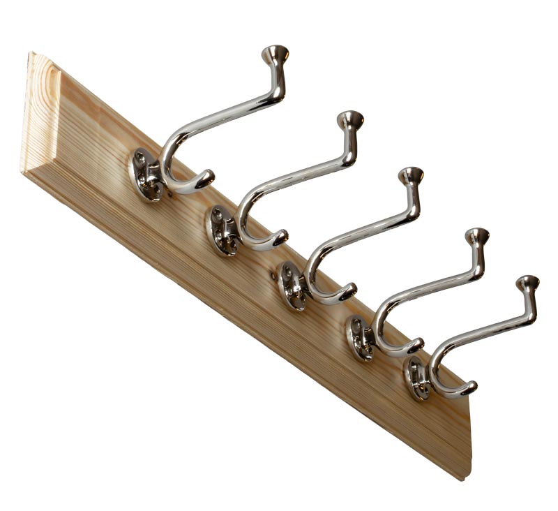 Kroklist 65 cm furu med klädkrok - Fehrlins 3255 nickel image