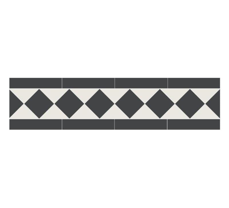 Tile Border - Classic 10 cm (3.94 In.) Black/Super White - Black NOI/Super White BAS image