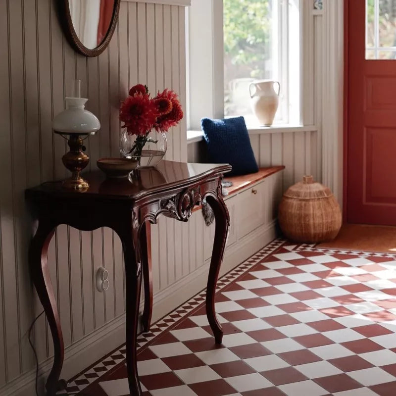 Granittkeramikk Klinker - Sjakkrutete 15 x 15 cm Rød/Hvit - Red ROU/Super White BAS image