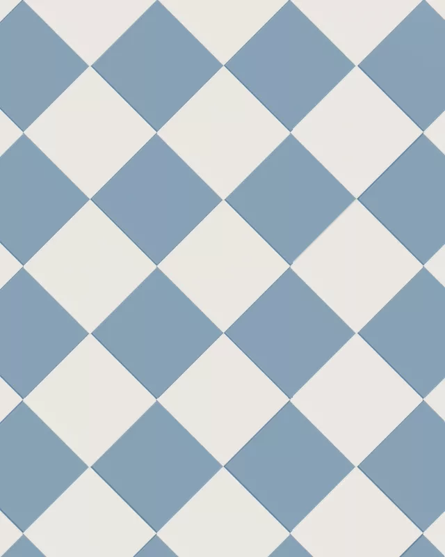 Klinker - Schackrutigt 15x15 cm Blå/Vit - Winckelmans Granitklinker image