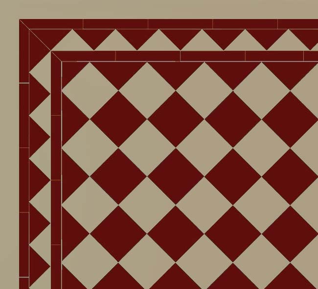 Klinker - Schackrutigt 15x15 cm Röd/Ljusgrå - Winckelmans Granitklinker image
