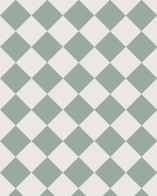 Granittkeramikk Klinker - Sjakkrutete 10 x 10 cm Grønn/Hvit - Pale Green VEP/Super White BAS image