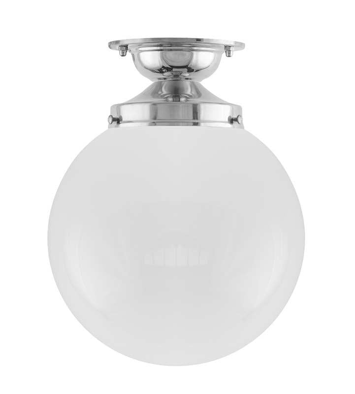 Taklampa - Lundkvist 100 förnicklad, klotskärm image