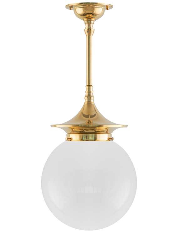 Bathroom Ceiling Light - Dahlberg Pendant 100 - Brass, Globe Shade image