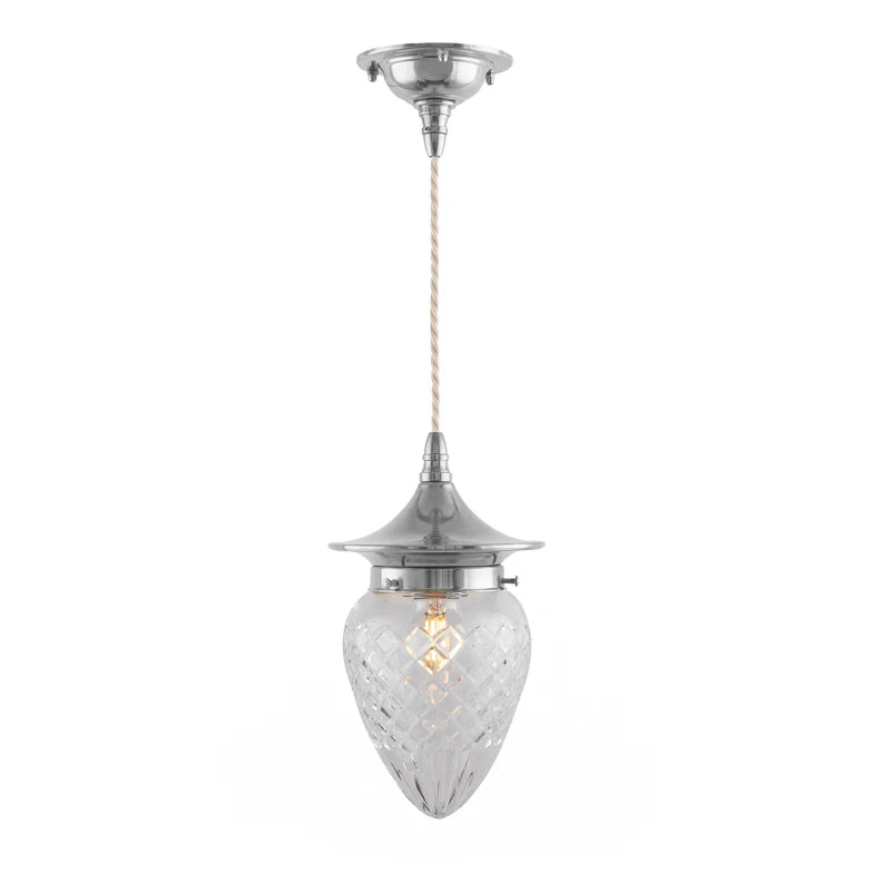 Deckenlampe - Dahlberg Schnurpendel 80 Nickel, Klarglas Tropfen image