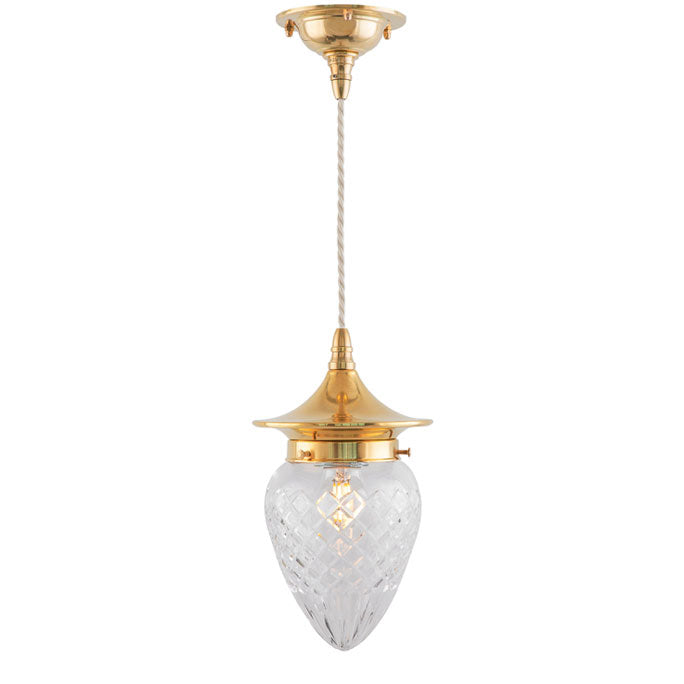 Deckenlampe - Dahlberg Schnurpendel 80 Messing, Klarglas Tropfen image