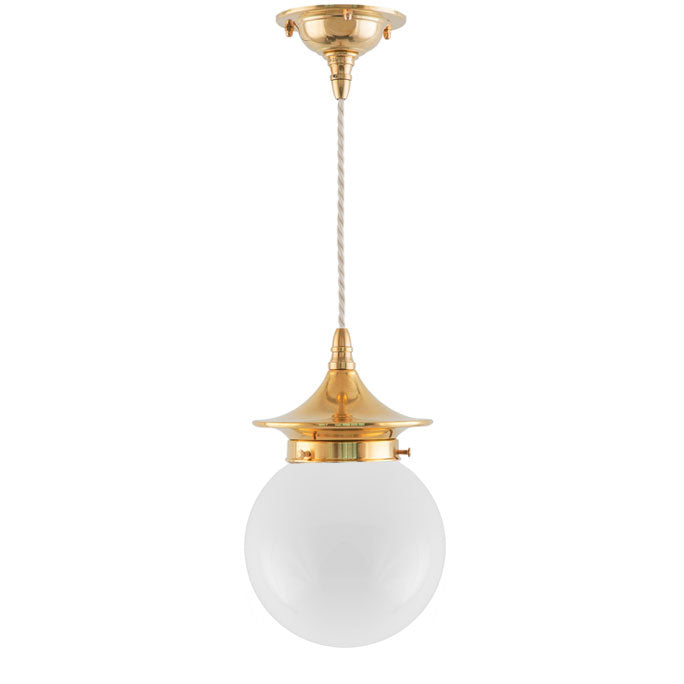 Deckenlampe - Dahlberg Schnurpendel 80 Messing, Kugelschirm image