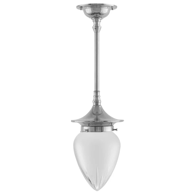 Deckenleuchte – Dahlberg Pendelleuchte 80, Nickel, Mattglas, Tropfenform image