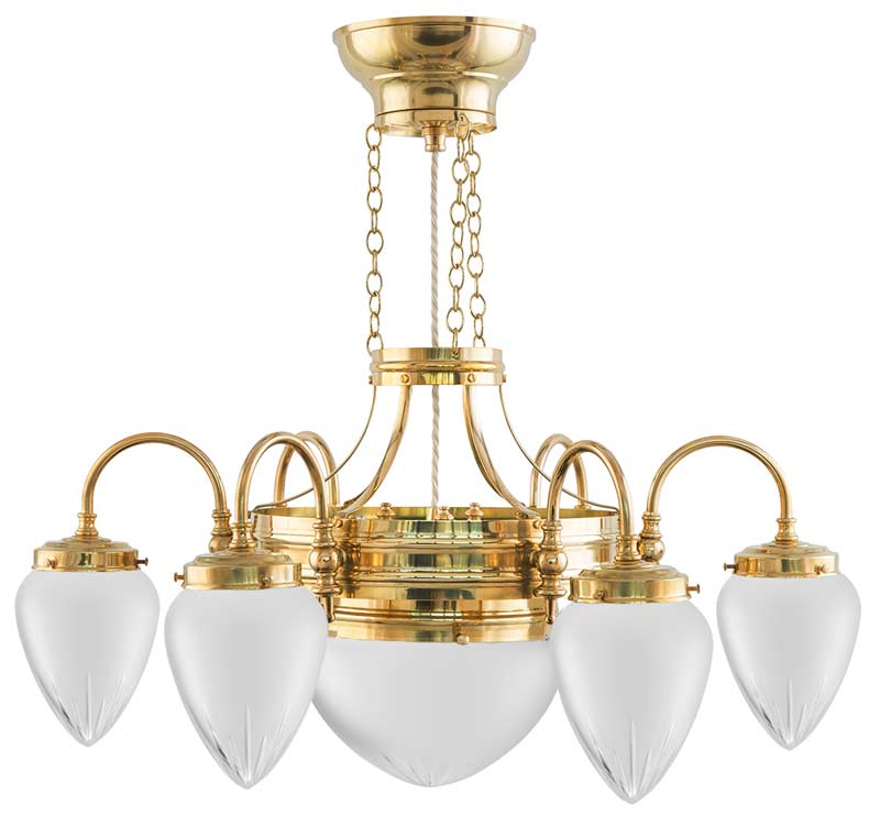 Chandelier - Six-Arm Ring Chandelier with Frosted Glass image
