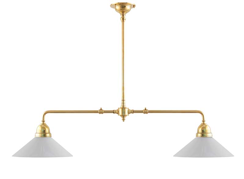 Taklampa - Spelbordslampa mässing, raka skärmar image
