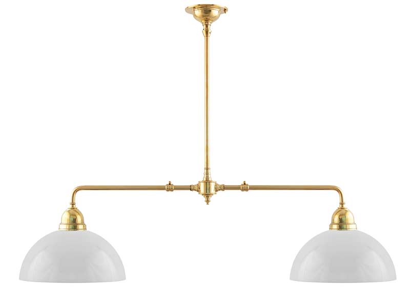 Taklampa - Spelbordslampa mässing med rundade skärmar image