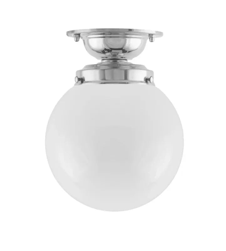 Bathroom Ceiling Light - Lundkvist 80 - NIckel, Globe Shade image