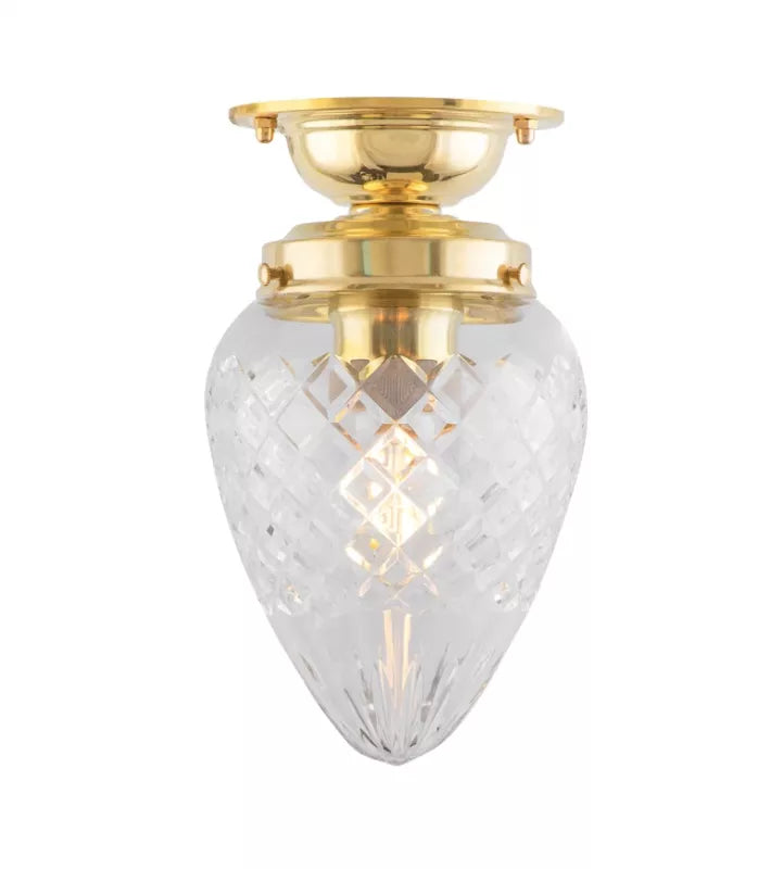 Ceiling Light - Lundkvist 80 - Brass, Clear Glass Drop Shade image