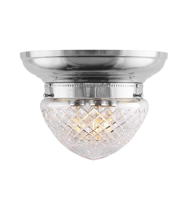 Plafond - Taklampa Frödingplafond 200 förnicklad, slipat klarglas image