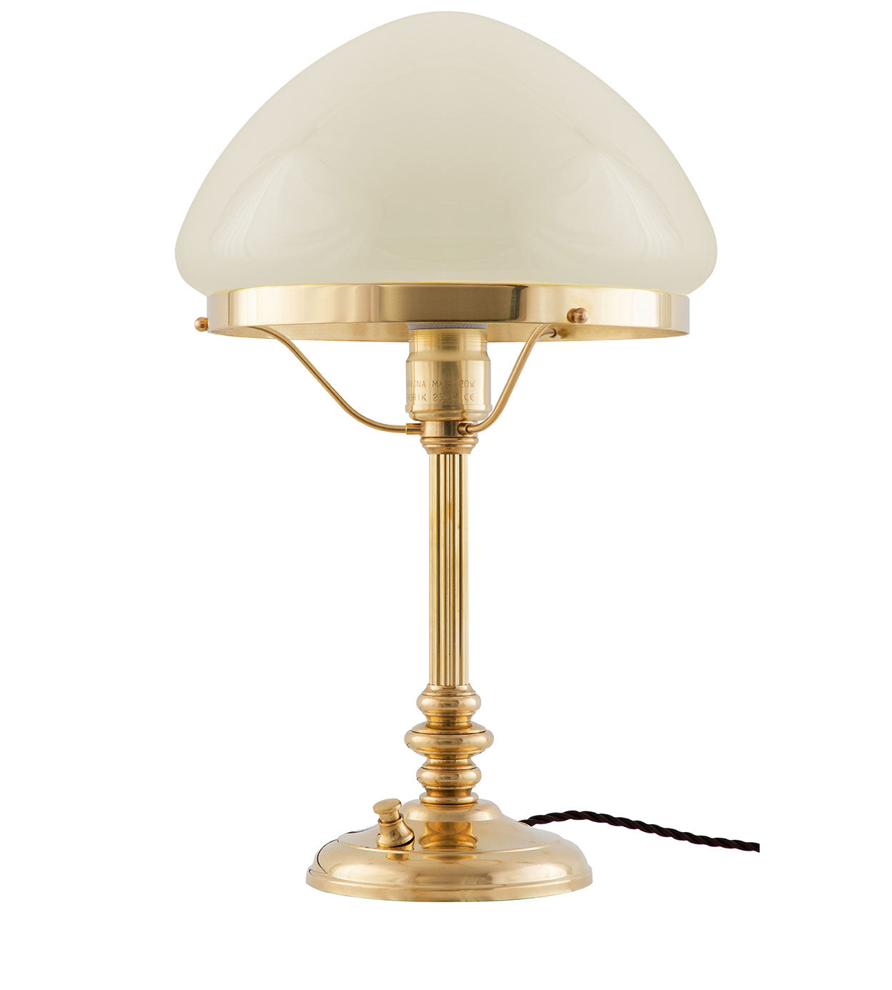 Table lamp - Karlfeldt - Brass, Pointed Off-white Shade image