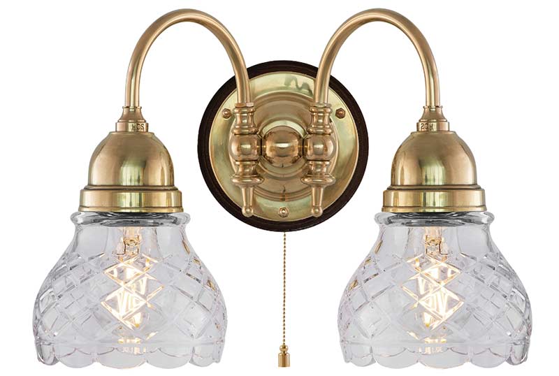 Wall Light - Stackelberg - Clear Cut-Glass Bell Shades image
