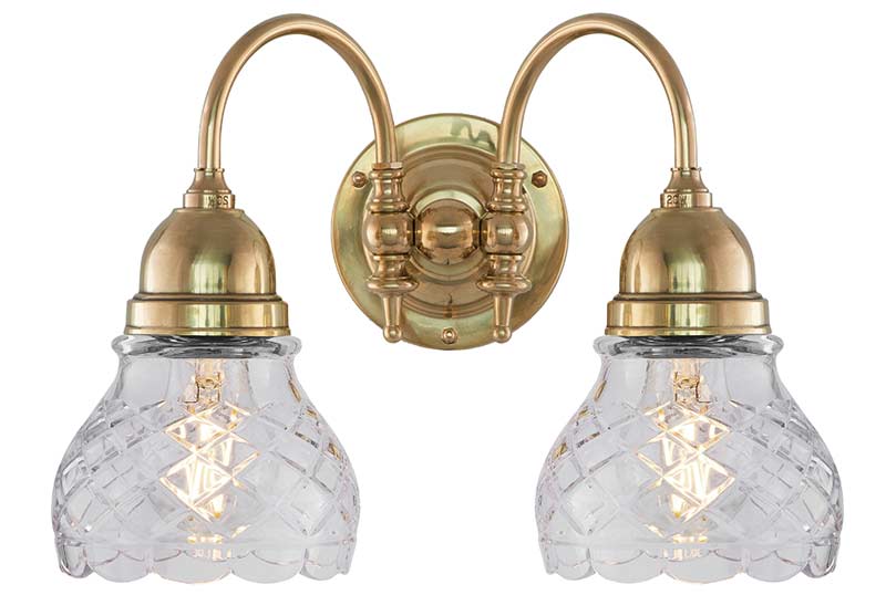 Wall Light - Stackelberg - Clear Cut-Glass Bell Shades image