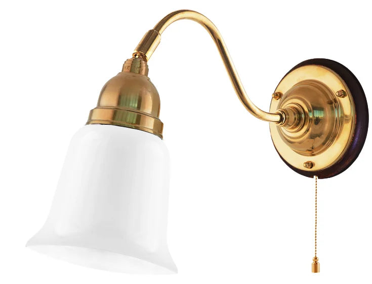 Væglampe - Runeberg messing opalhvid klokkeskærm image