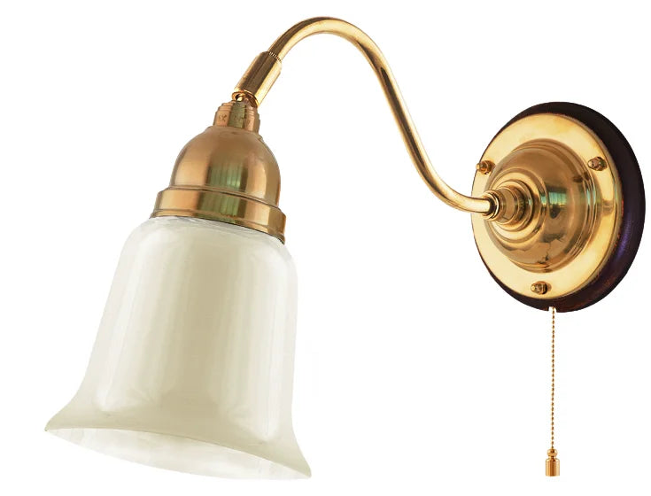 Væglampe - Runeberg messing gullighvid klokke image