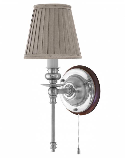 Wall Light - Ribbing - Nickel-plated Brass, Beige Shade image