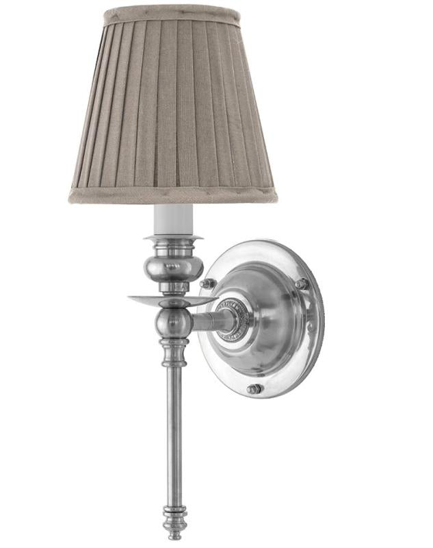 Wall Light - Ribbing - Nickel-plated Brass, Beige Shade image