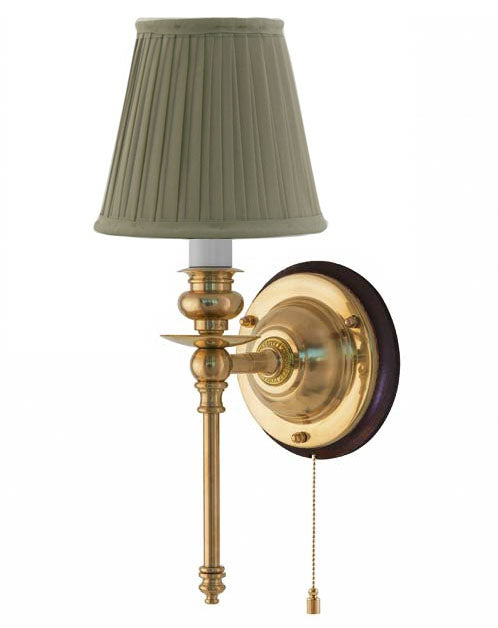 Vägglampa - Ribbing mässing, olivgrön skärm image