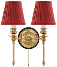 Vägglampa - Wivallius röd tygskärm thumbnail image