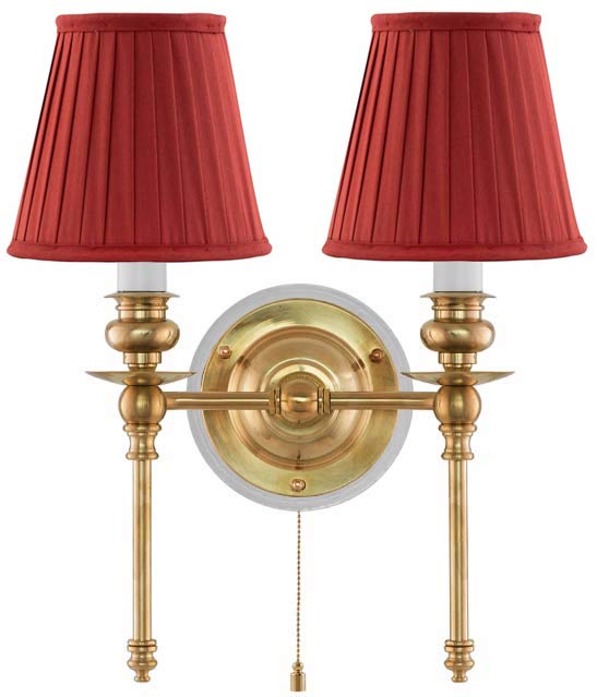 Vägglampa - Wivallius röd tygskärm image