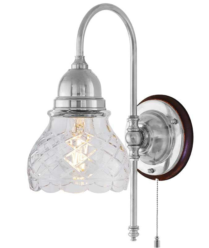 Wall Light - Ahlström - Nickel - Clear Cut-Glass Bell Shade image