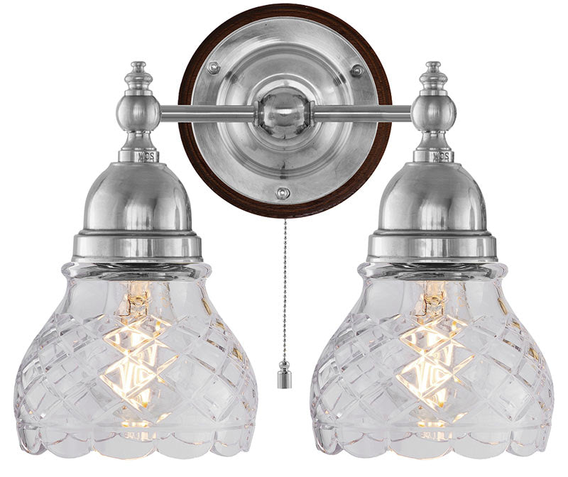 Wall Light - Bergram - Nickel and Clear Cut Glass image