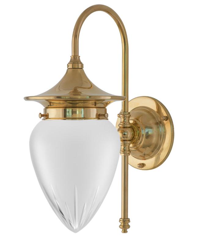 Wall Light - Fryxell - Brass - Matte Cut-Glass Shade image