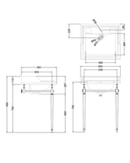 Håndvask - Burlington Classic 65 cm, kromstativ thumbnail image
