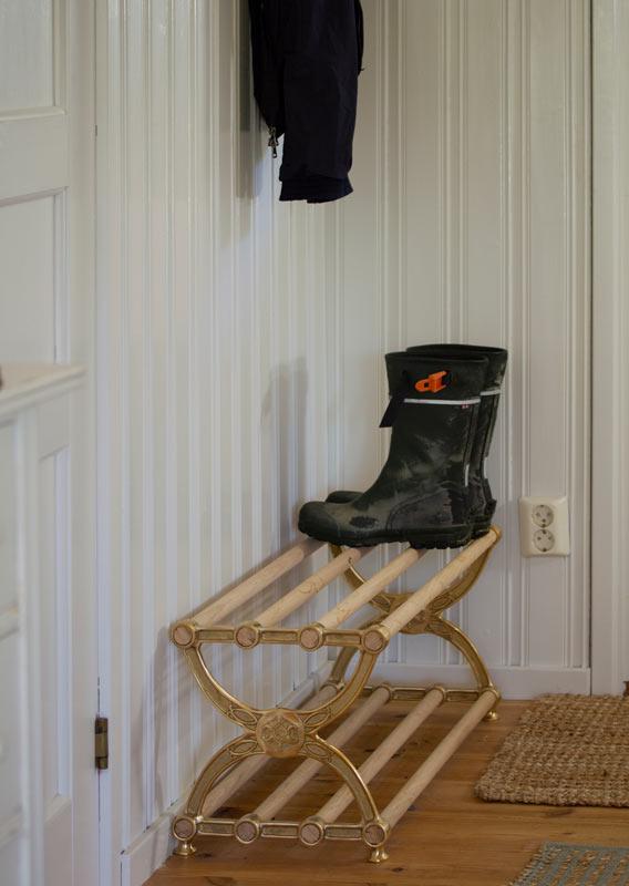 Skohylla - Sekelskifte mässing & ek, 115 cm image