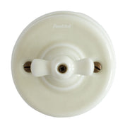 Strømbryter - Gulhvit porselen (trapp/ut/vri) thumbnail image