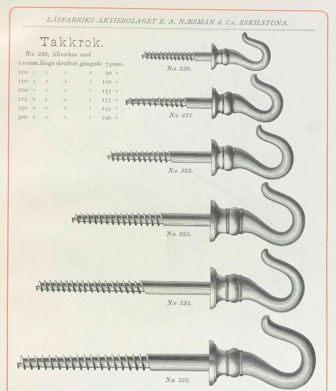 Large ceiling hook - brass - without screw image
