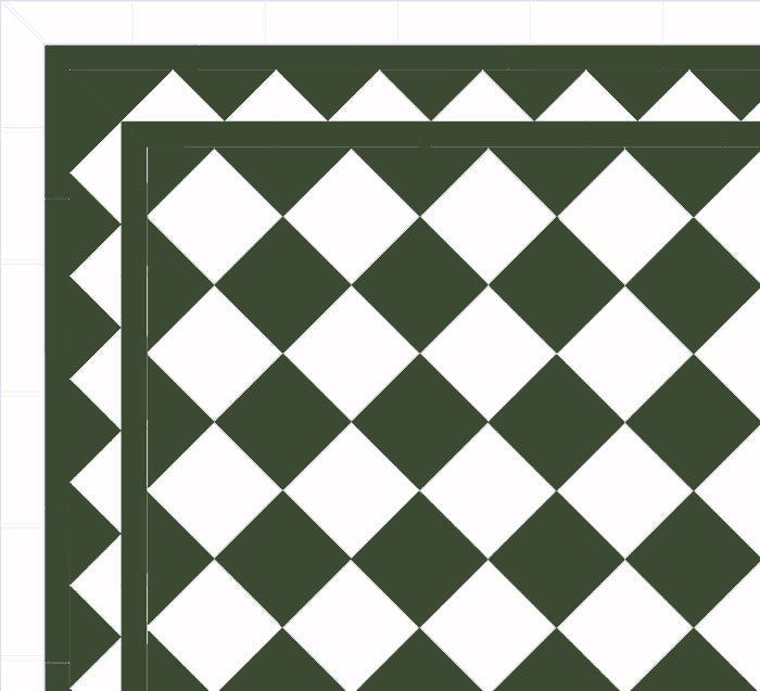 Klinker - Schackrutigt 15x15 cm Mörkgrön/Vit - Winckelmans Granitklinker image