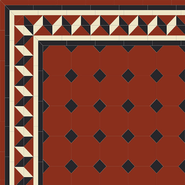 Tile Border - Bristol 225 mm - Red ROU/Black NOI/Super White BAS image