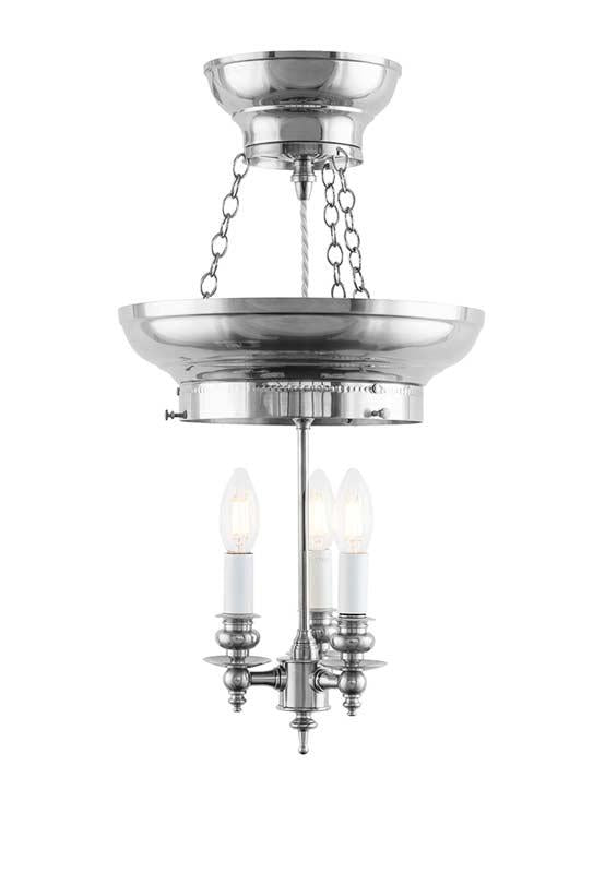 Foajéampel 200 (nikkel/3xE14) - Zonder kap