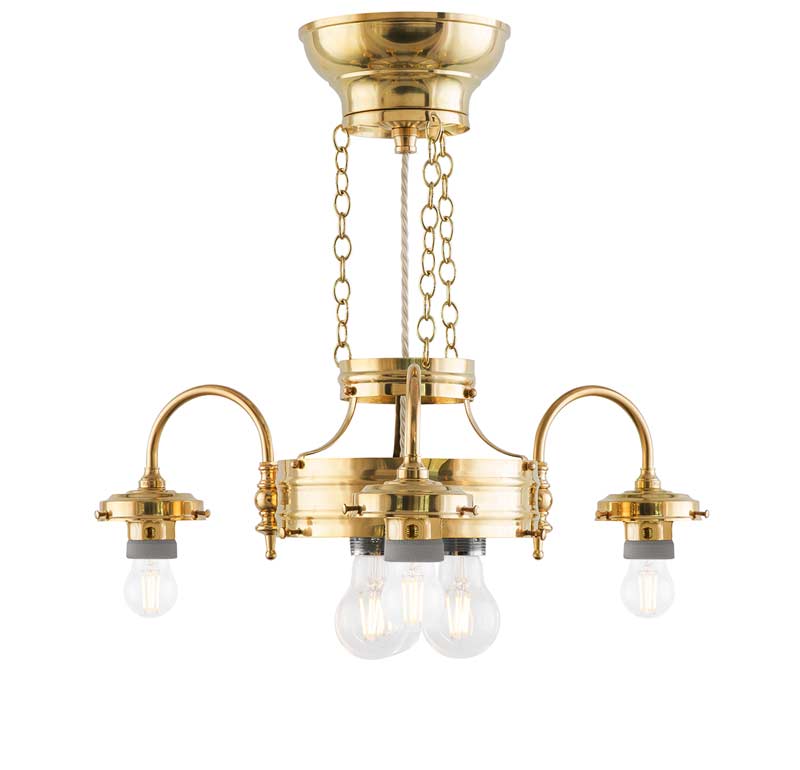 Ringkroon 3-armig (messing) - zonder schermen