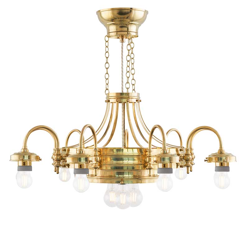 Ringkroon 6-armig (messing) - zonder schermen