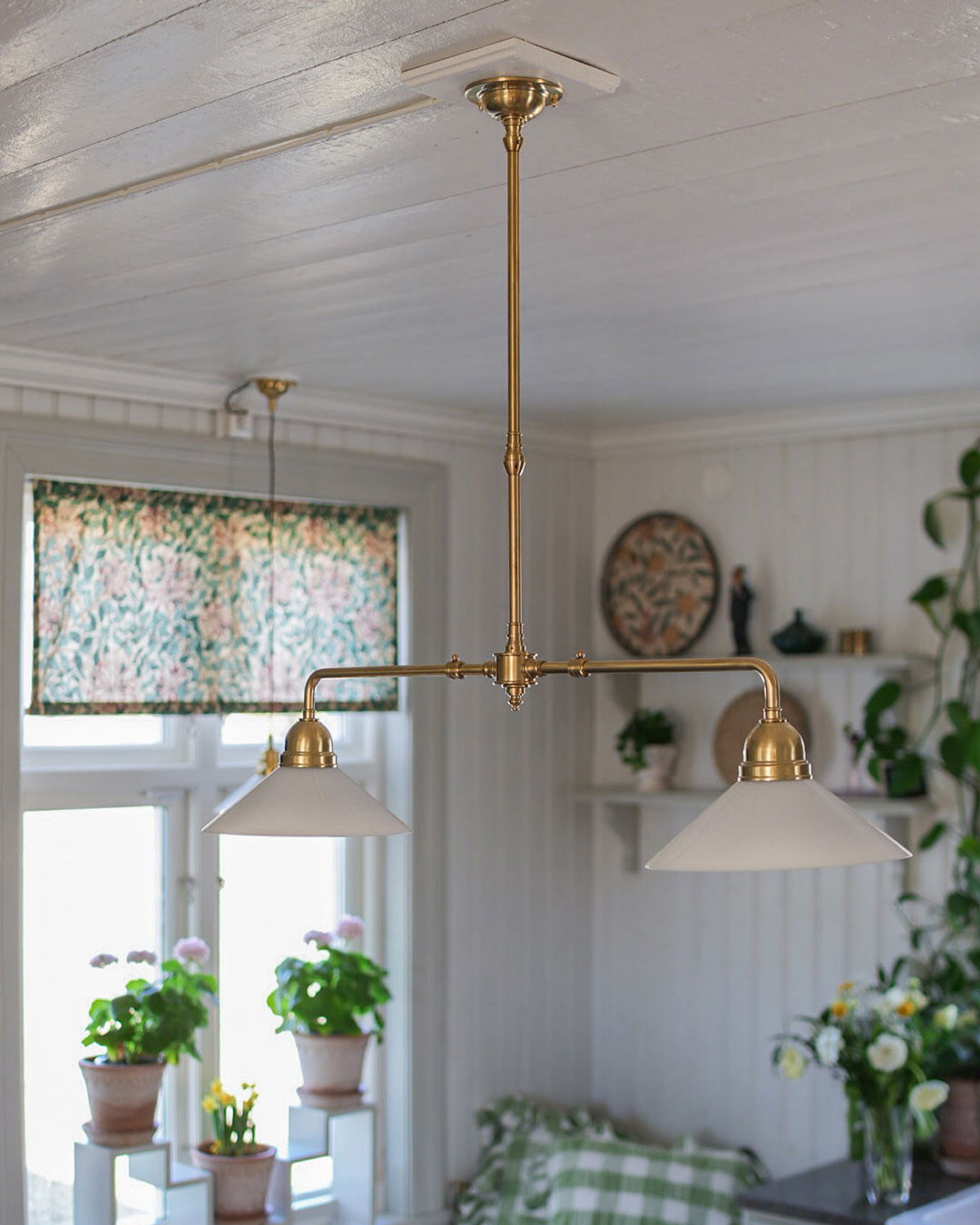 Ceiling Lamp – Double Pendant Billiard Lamp with Straight Shades image