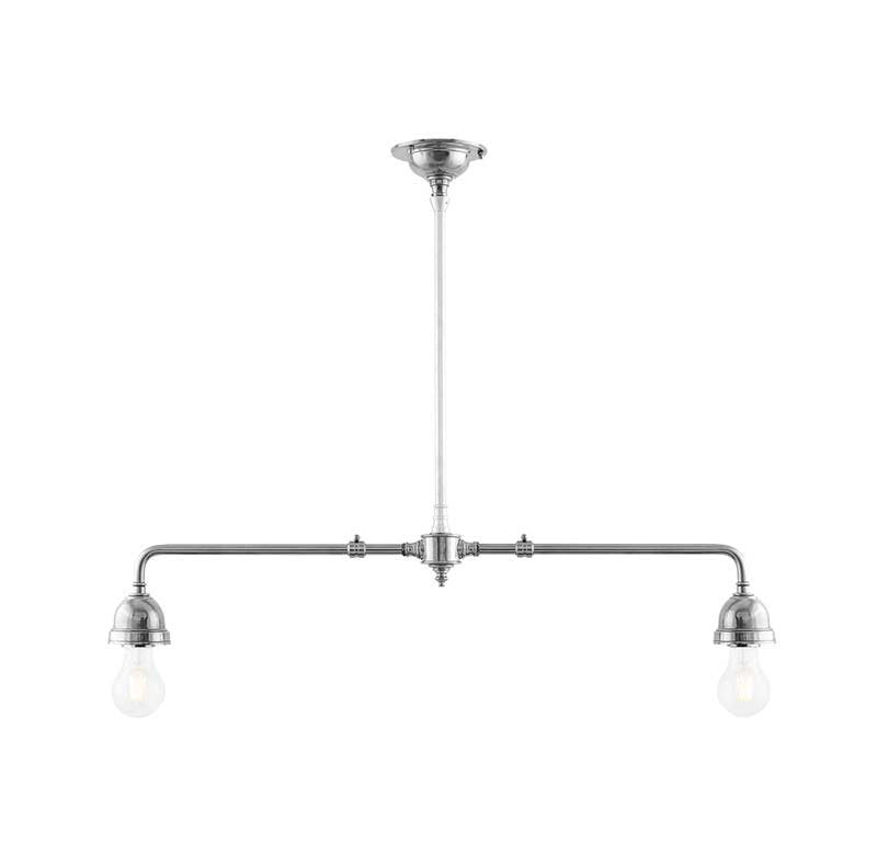 Double Pendant Billiard Lamp 60 Light - Nickel