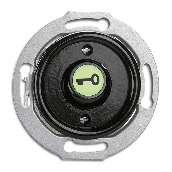 Schaltereinsatz Bakelit - Signaltaster Schlüssel selbstleuchtend