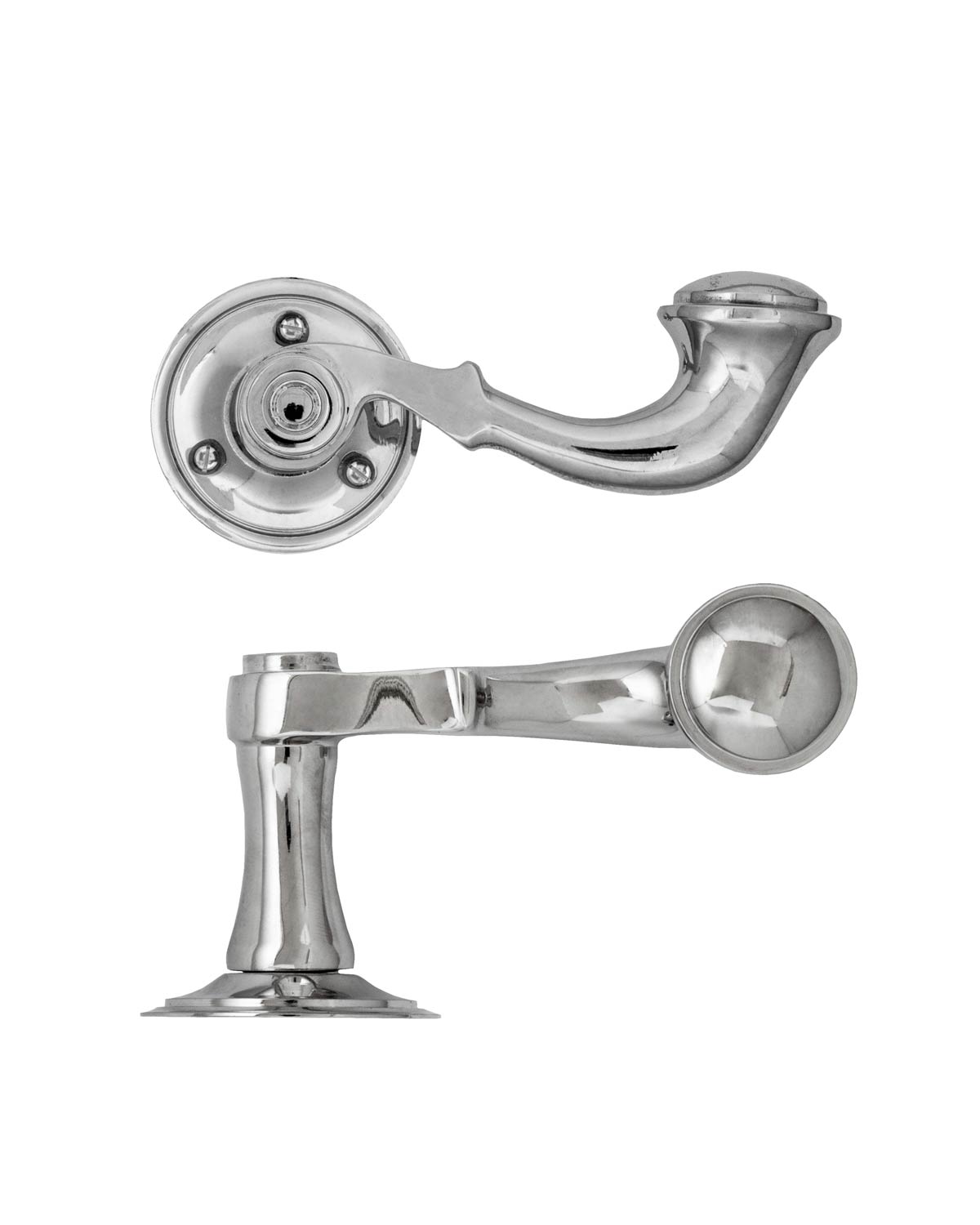 Door handle - Classic Post Horn - Nickel image