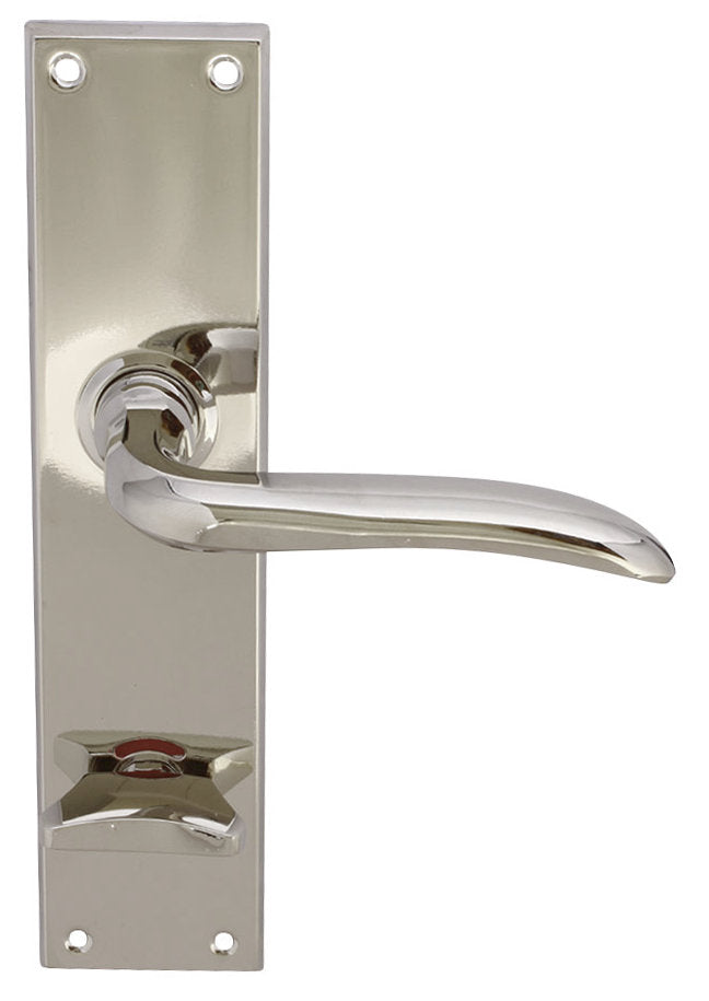 Dörrhandtag - Med WC-vred långskylt nickel image