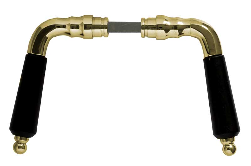 Dörrtrycke Låsbolaget nr 439 mässing/svart trä - utan rosett