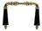 Triple pearl stripes 954 brass/black wood - without rosette